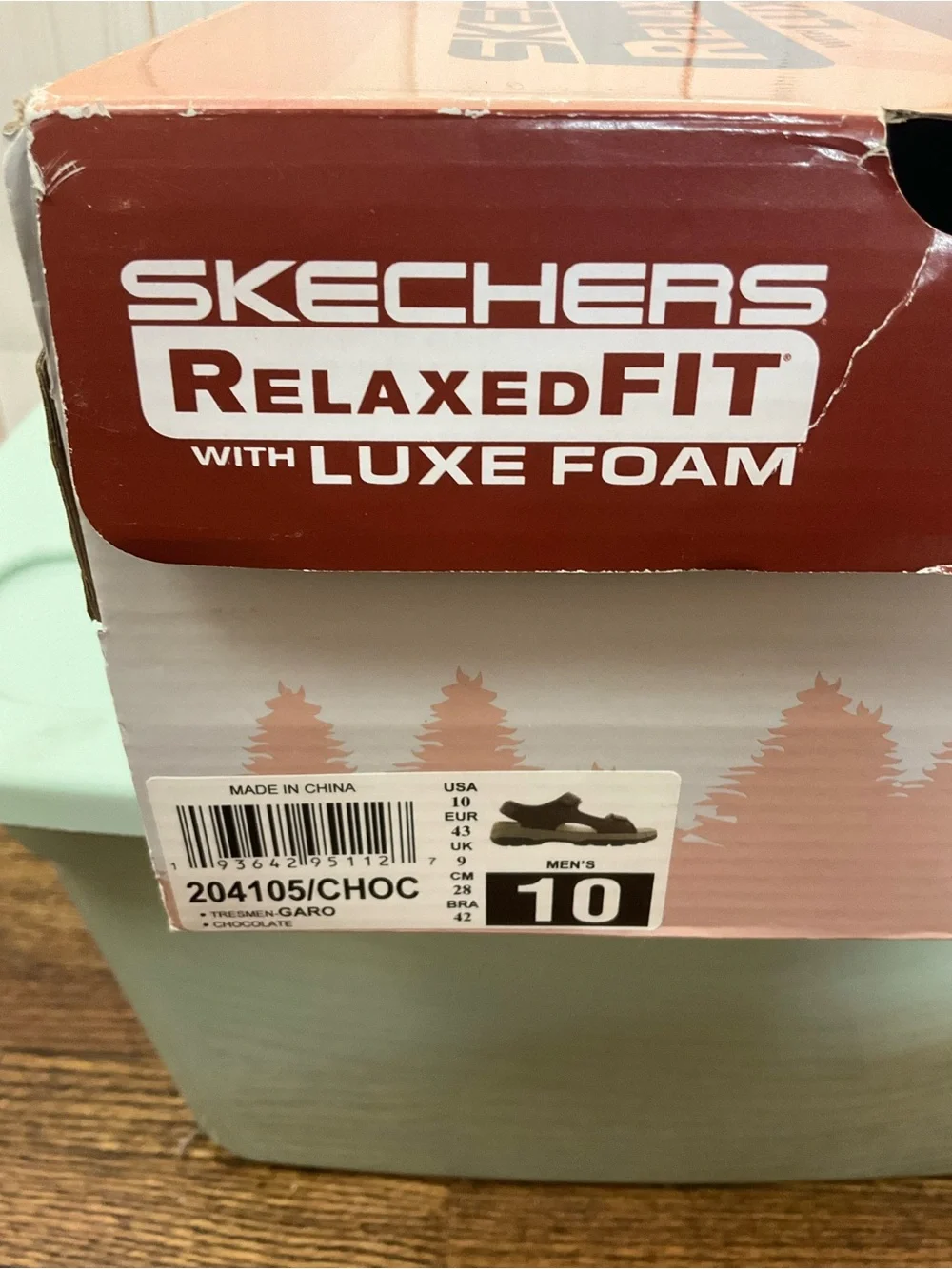 Skechers Men’s Brown Adjustable Strap Sandals Size 10 New